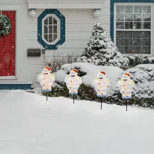 12 Inch Rudolph Pathway Markers Bumble 4 Ct Christmas Holiday Outdoor LED Yard Decor