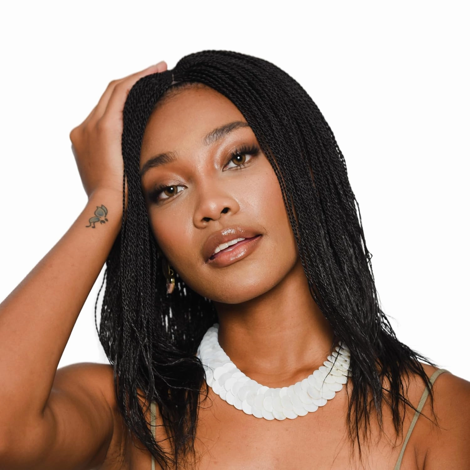 12-Inch Micro Million Twist Braided Wig - Light, Soft Braid Wigs for Black Women with Glueless Front Lace Closure - No Tangle Synthetic Braids - Darkest Brown Color
