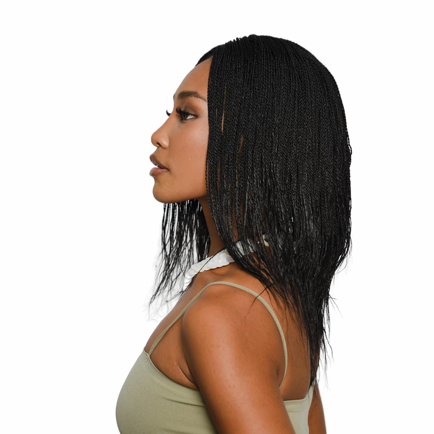 12-Inch Micro Million Twist Braided Wig - Light, Soft Braid Wigs for Black Women with Glueless Front Lace Closure - No Tangle Synthetic Braids - Darkest Brown Color