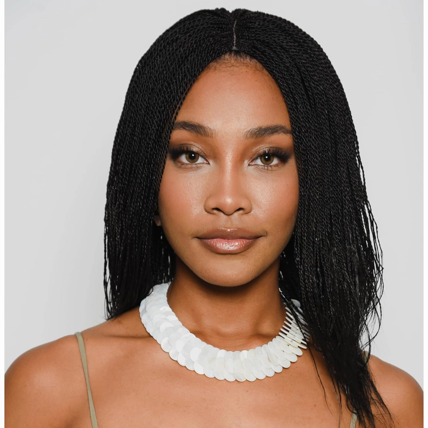 12-Inch Micro Million Twist Braided Wig - Light, Soft Braid Wigs for Black Women with Glueless Front Lace Closure - No Tangle Synthetic Braids - Darkest Brown Color