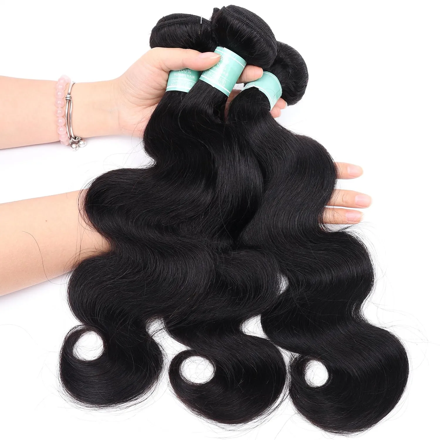 12A Body Wave Bundles Human Hair 100% Unprocessed Brazilian Virgin Hair Bundles 4 Bundles Curly Human Hair for Women(12 Inch)