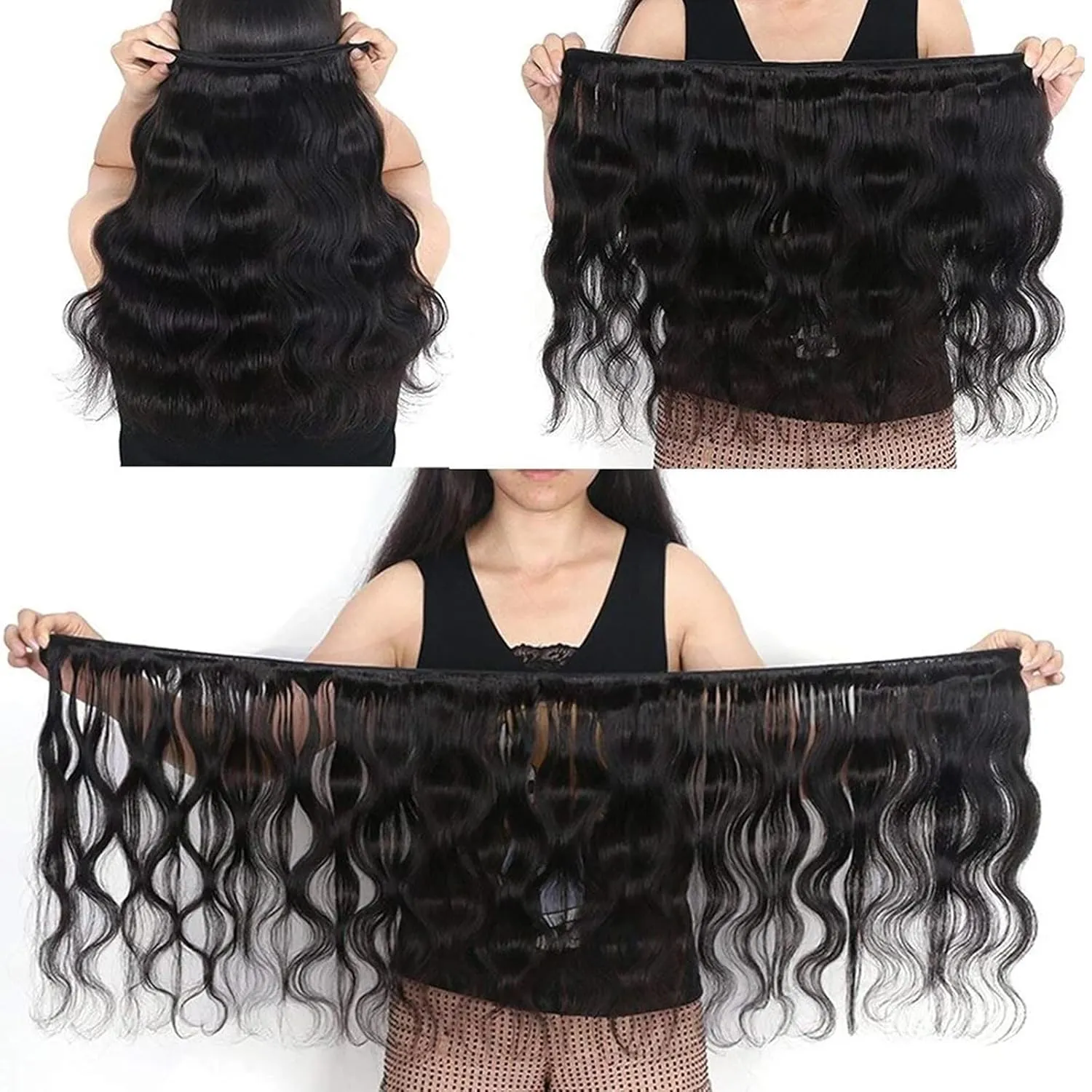 12A Body Wave Bundles Human Hair 100% Unprocessed Brazilian Virgin Hair Bundles 4 Bundles Curly Human Hair for Women(12 Inch)