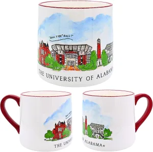 16 ounce Ceramic University of Alabama Crimson Tide Skyline Coffee Mug- Perfect for Bama Fans