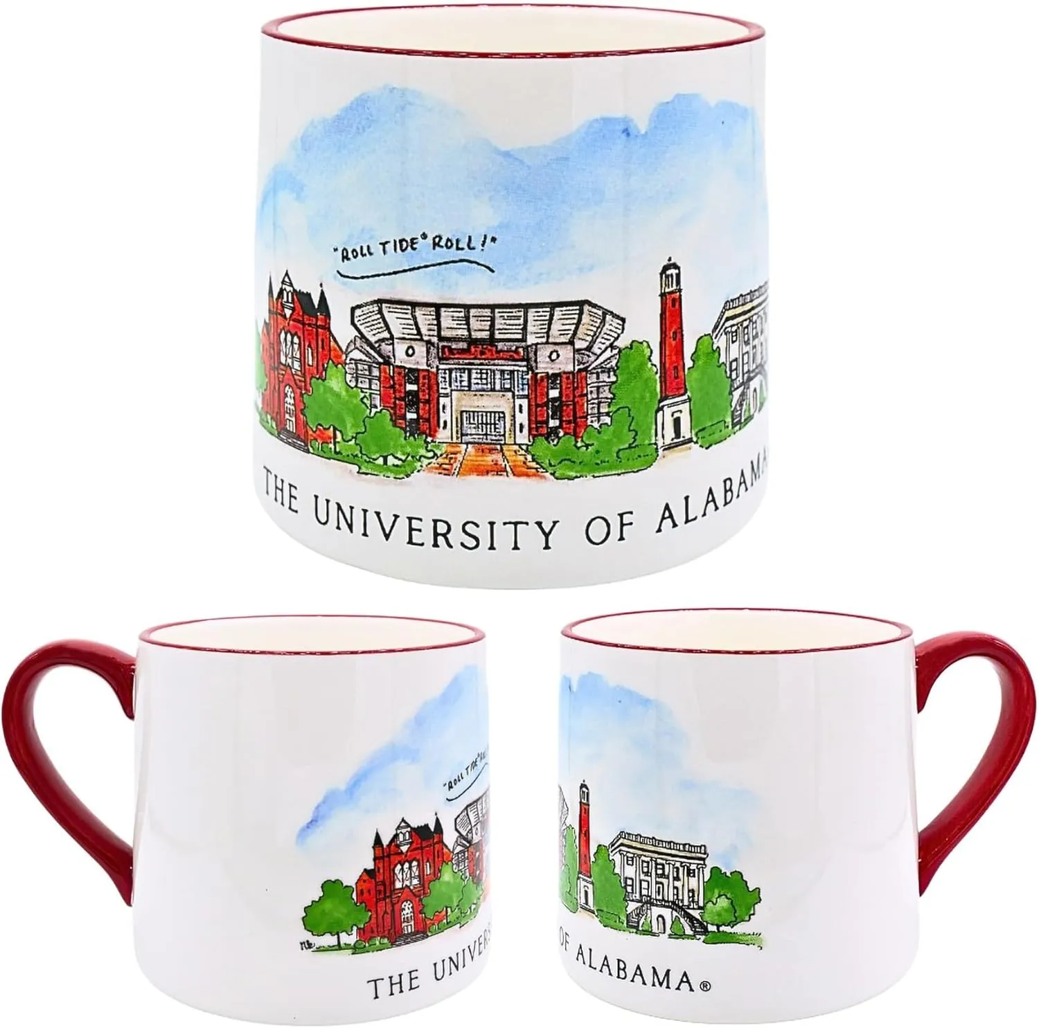 16 ounce Ceramic University of Alabama Crimson Tide Skyline Coffee Mug- Perfect for Bama Fans