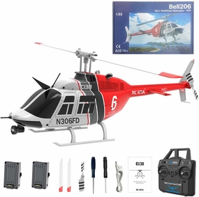 1/33 206 RC Helicopter for Adults, 2.4G 6CH 2 Batteries Military Remote Control Helicopter with Altitude Hold, RC Aircraft RC Airplane RC Flying Plane Toy Gift -RTF