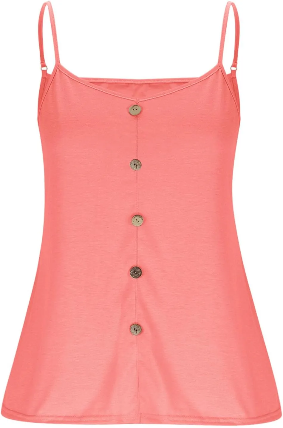 2025 Plus Size Tank Tops for Women Summer Buttons V Neck Solid Color Sleeveless Tanks Loose Fit Pleated Flowy Cami