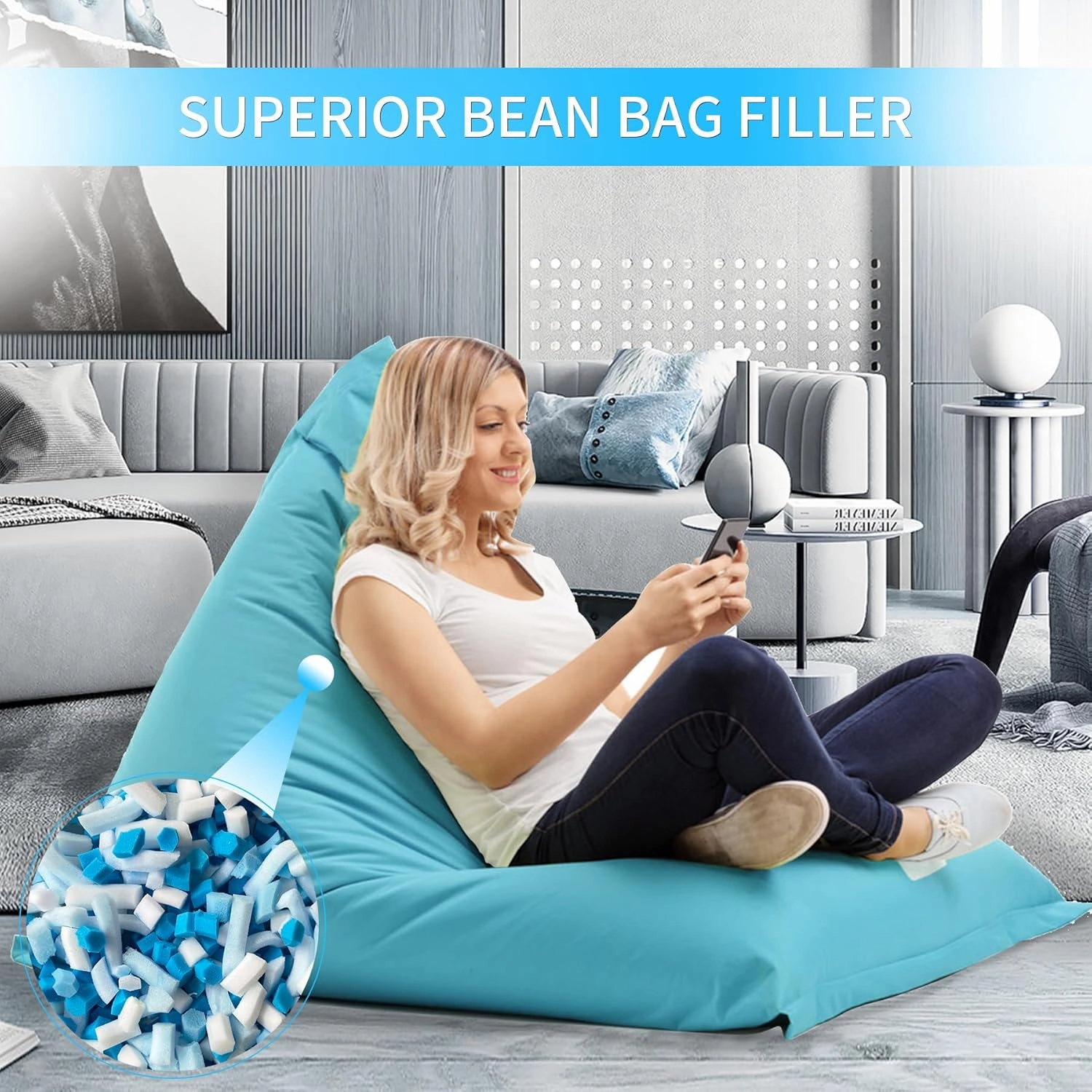 20 LBS Shredded Gel Memory Foam Filling, Comfortable and Soft Bean Bag Chair Filler, Memory Foam Stuffing for Cooling Pillow, Beanbag, Stuffed Animal, Dog Bed, Couch Cushion