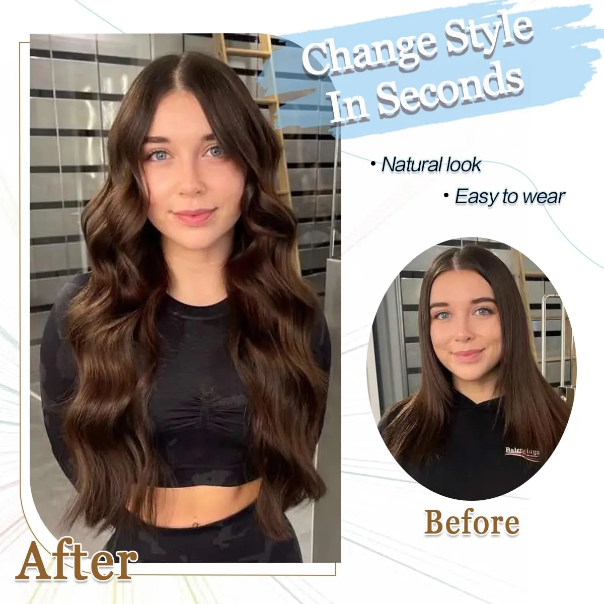 20" Wavy Toppers for Women - Add Volume, 6.5"x6.5" Base, Synthetic Hair Pieces for Thinning Hair