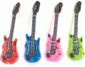 22 Inch Inflatable Guitars- 15 Count in Assorted Colors | Music Toy, Halloween, Pool Toy for Kids, Rock Star, Cosplay, Inflatable Toys