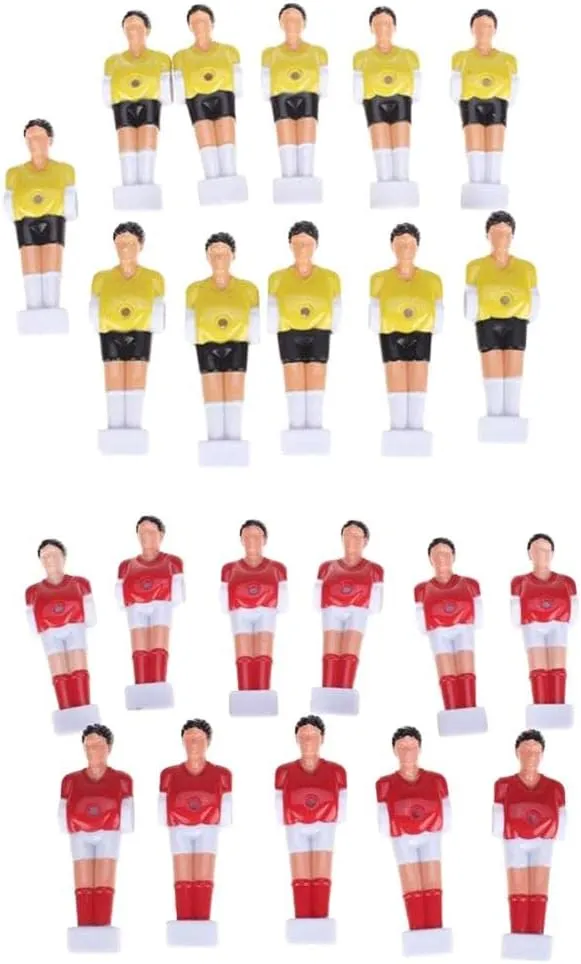 22pcs Foosball Table Player Foosball Men Set - Vivid Character Design, Red and Yellow Soccer Table Football Men Players Replacement Kit - Universal Parts for Kids and Adults |