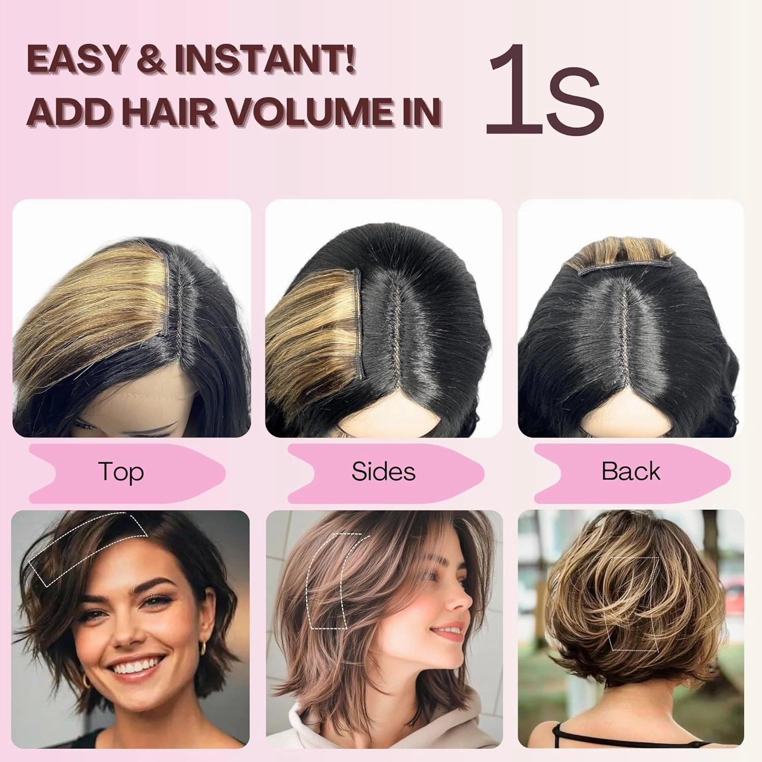 2 Pcs Short Hair Extensions, Real Hair Extensions Clip in Human Hair for Women Adding Volume 6 inch Dark Brown