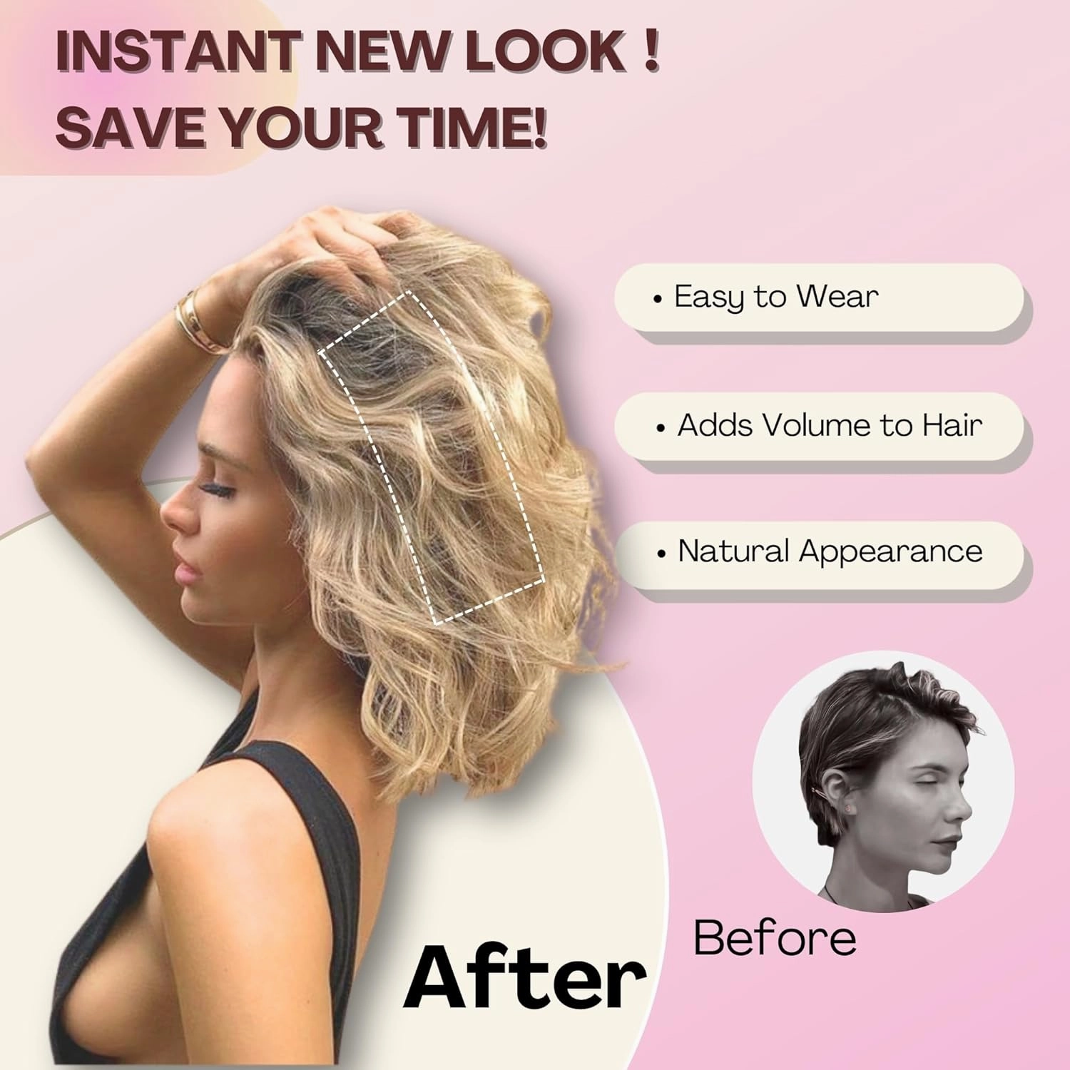 2 Pcs Short Hair Extensions, Real Hair Extensions Clip in Human Hair for Women Adding Volume 6 inch Dark Brown