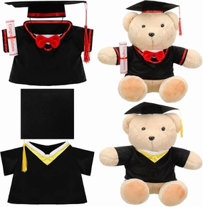 2 Sets Graduation Bear Clothes Graduation Cap and Gown Outfit Fits Most 14-18 Inch Bears Stuffed Animal Clothes Stuffed Animal Clothing Bear Costume for Make your Own Stuffed Animals Graduation Gifts