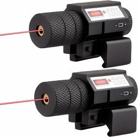 2PACK Adjustable Red Dot Beam Laser Sight Gun for Hunting Gun Rifle Pistol Handgun 20mm Mount with Button