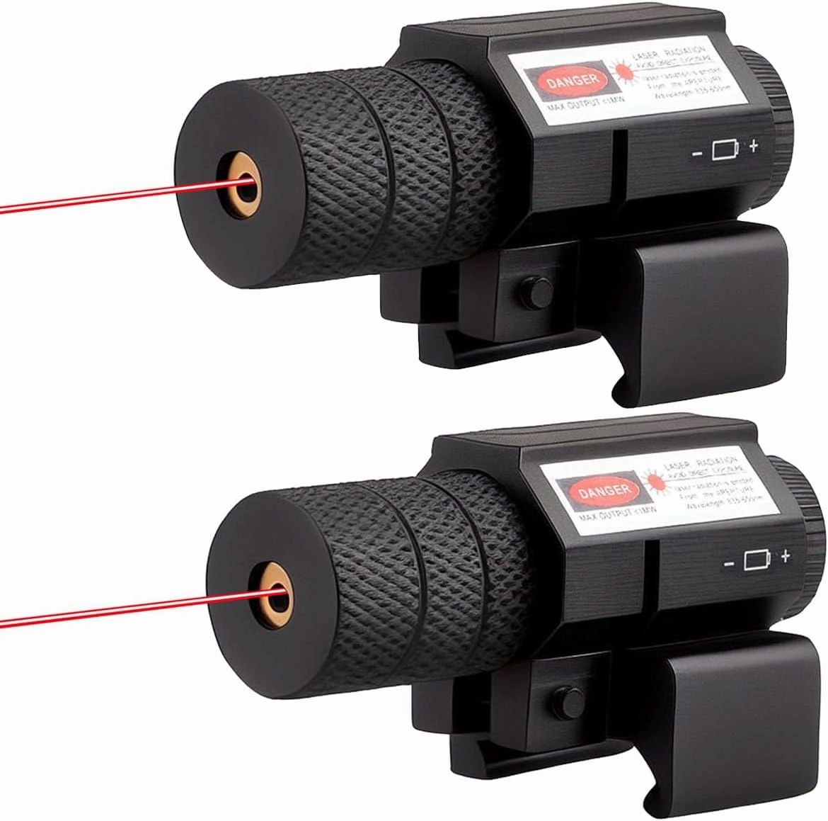 2PACK Adjustable Red Dot Beam Laser Sight Gun for Hunting Gun Rifle Pistol Handgun 20mm Mount with Button