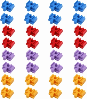 32pcs Train Track Accessories, Plastic Track Connectors Adapter 4 Colour Train Toys Expansion Pack Compatible with All Major Brands Wooden Train Track Accessories