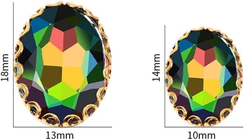 500 Pcs Sew on Rhinestones, Base Lacy Crytal Gems for Crafts,13x18 mm Glass Rhinestones with Gold Claw for Jewels Making Clothing Shoes Wedding DIY,Light Pink