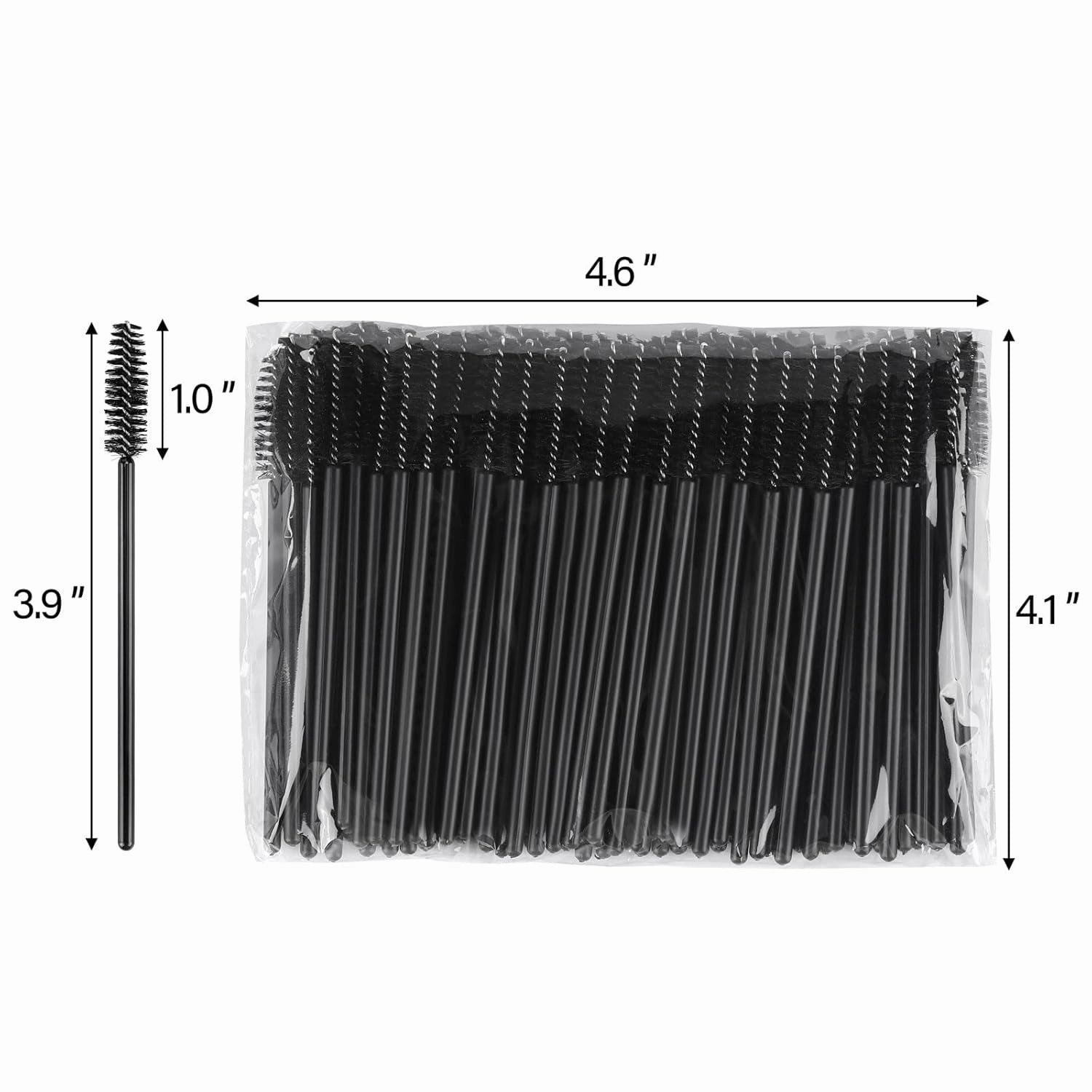500 Pieces Disposable Mascara Wands Eyelash Brush Brow Brushes Applicators Lash Spoolies for Eye Lash Extension - Black
