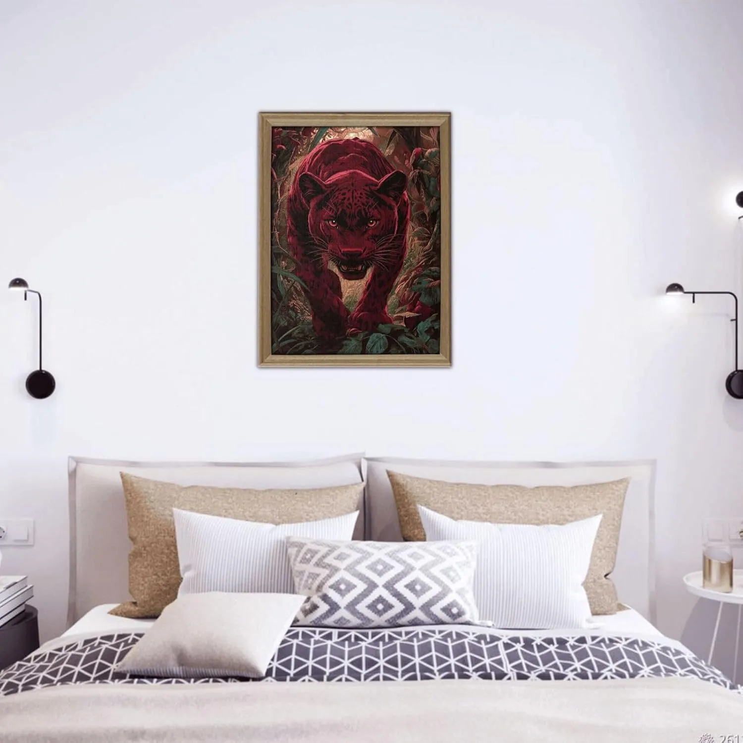 500pcs Wooden Jigsaw Puzzle,Crimson Panther in Jungle,Challenging Brain Exercise,Therapeutic Primal Focus,Premium Cut,Ideal for Relaxation and Family Fun,Gifts for Family and Friends