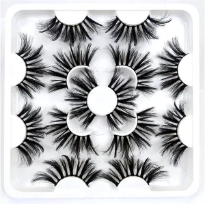 5/7Pairs 25mm Soft Fluffy 3D Mink False Eyelashes Dramatic Long Wispies Lash Extension Natural Volume Beauty Handmade Eye Makeup (Color : 8D011 25mm)
