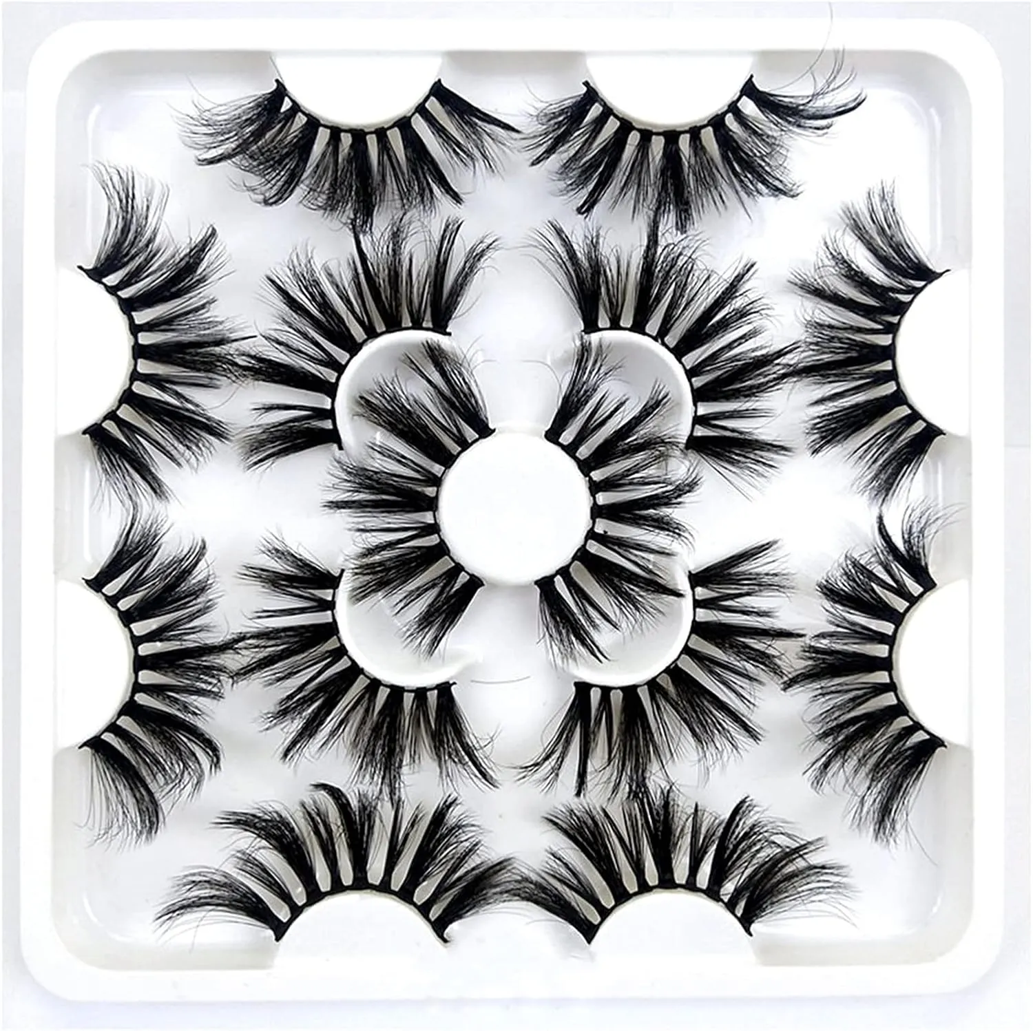 5/7Pairs 25mm Soft Fluffy 3D Mink False Eyelashes Dramatic Long Wispies Lash Extension Natural Volume Beauty Handmade Eye Makeup (Color : 8D011 25mm)