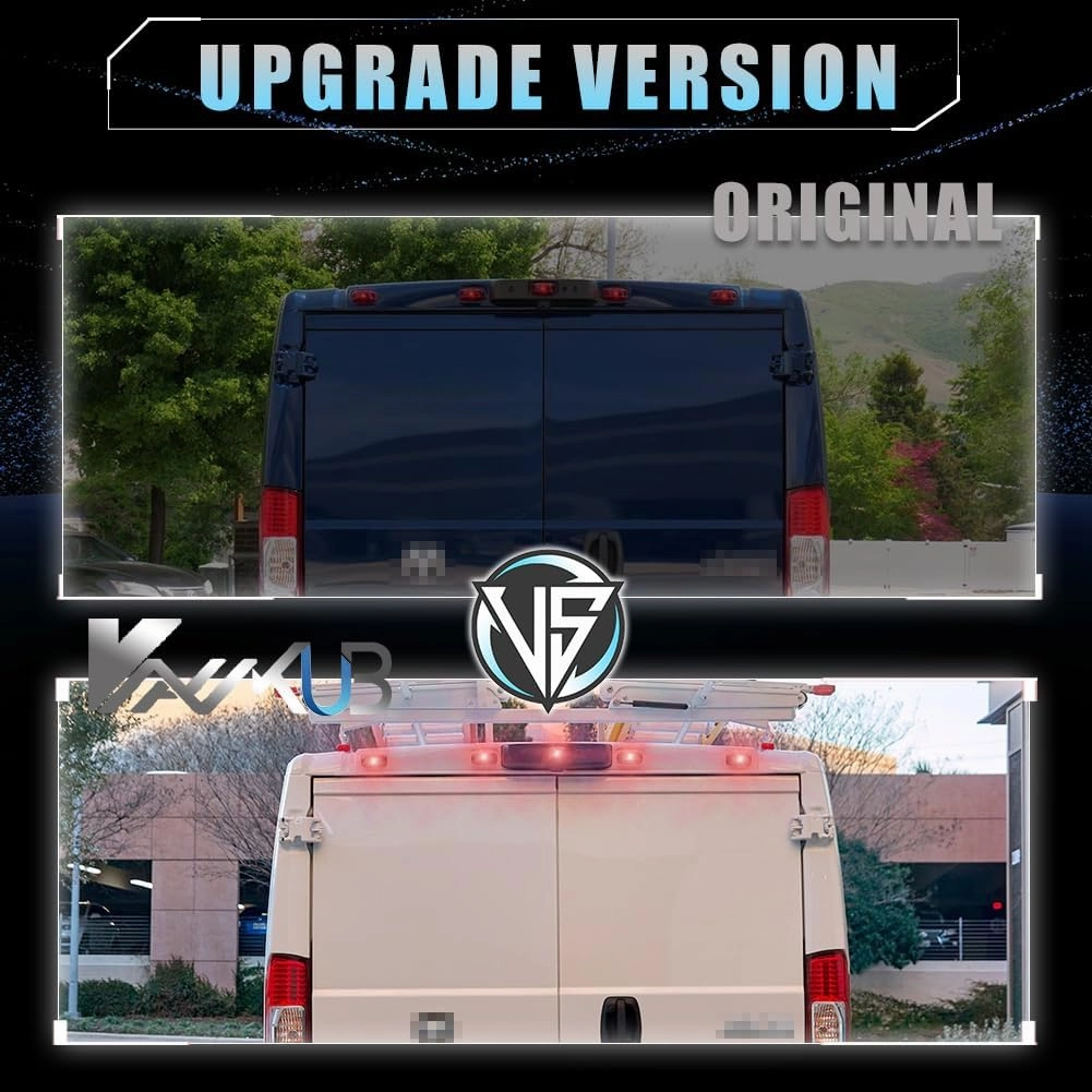 5 PCS Smoked Lens LED Rear Cab Roof Marker Lights Replacement for 2014-2023 Dodge RAM PROMASTER 1500 2500 3500 Led Roof Running Lights, Red 18 LED Roof Top Clearance Lights