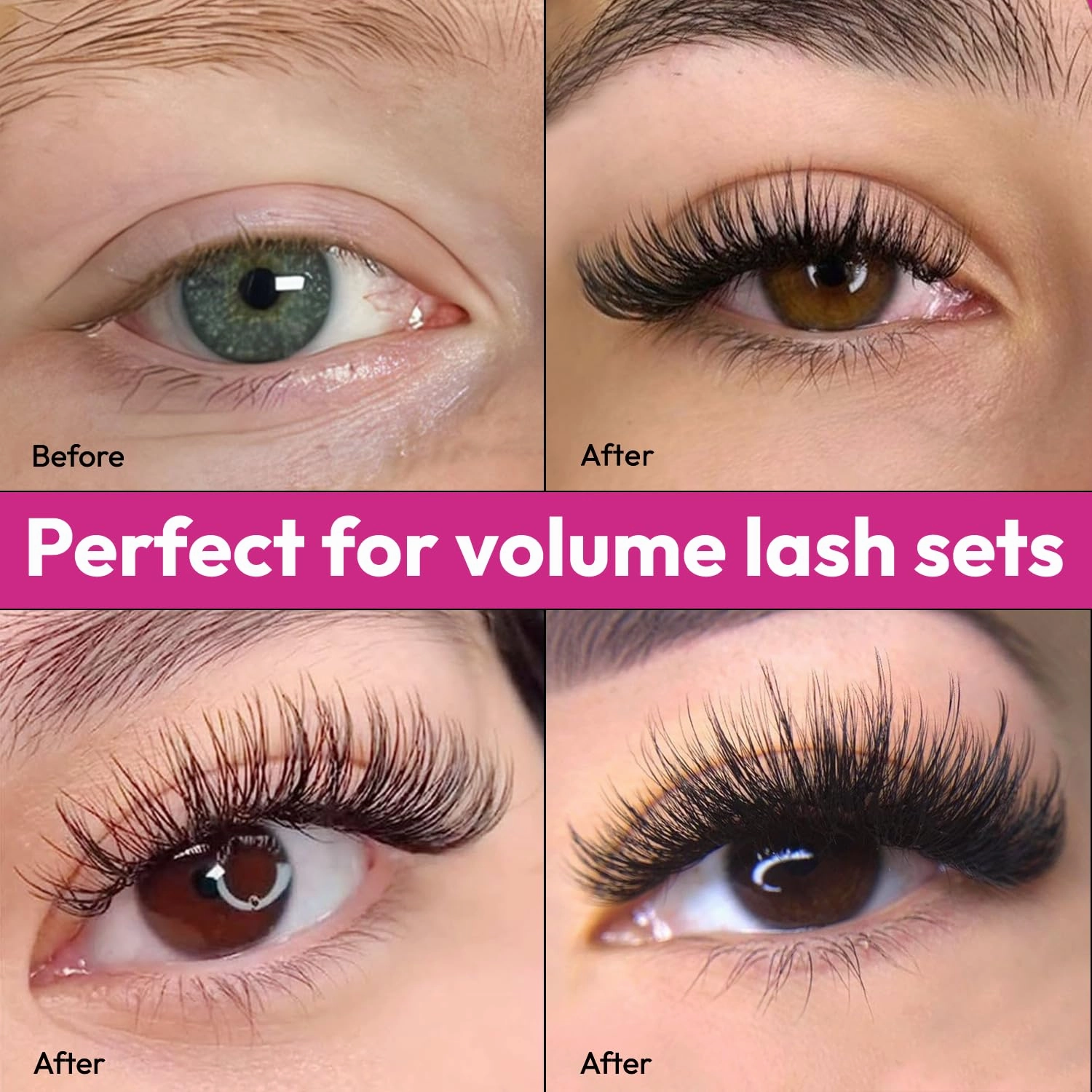 600 Easy Promade Fans - 5D 0.07 Curl CC Mixed Lengths 8-16mm - Ultra Speed 20 Lines Eyelash Trays Volume Premade Lash Fans Handmade Pre Made Eyelash Extensions Fluffy Soft Pointy Base