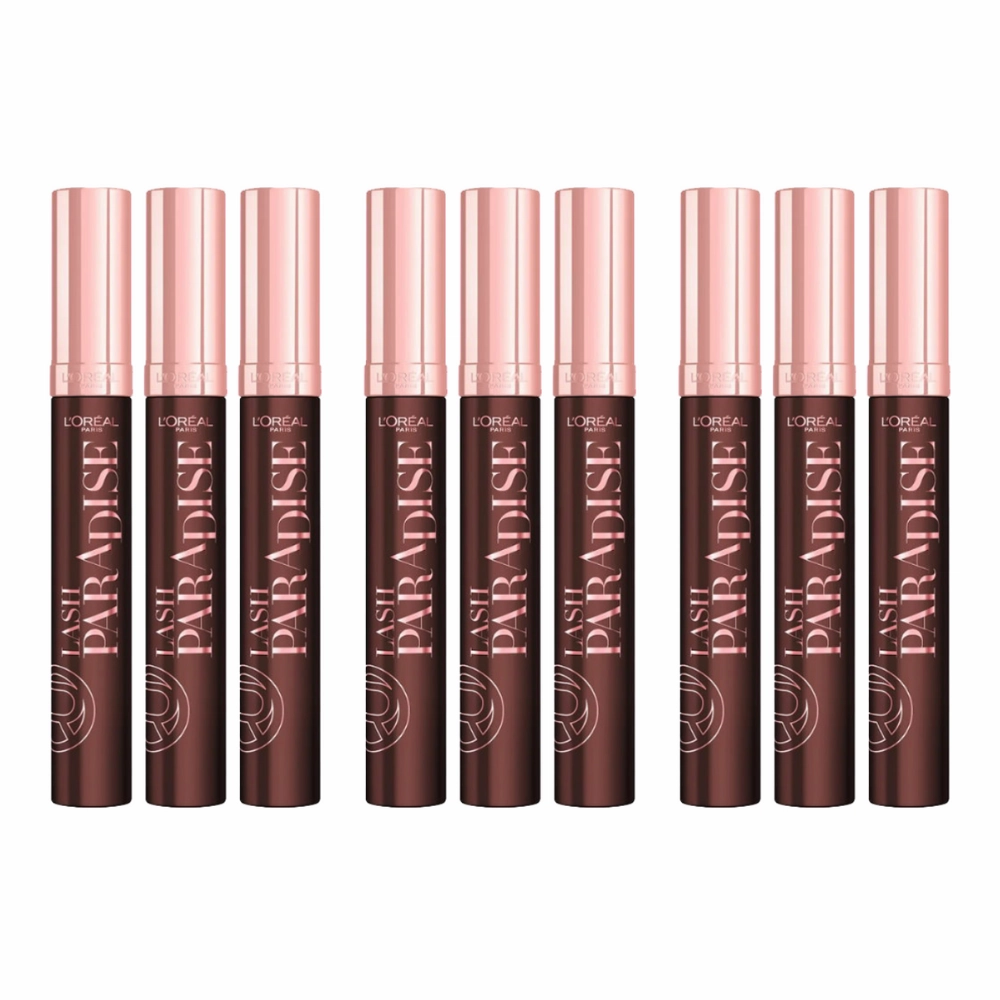 9x L'Oreal Paris Lash Paradise Mascara 6.4ml Black Brown