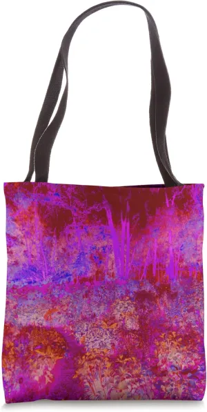 Abstract Red and Magenta Impressionistic Landscape Tote Bag