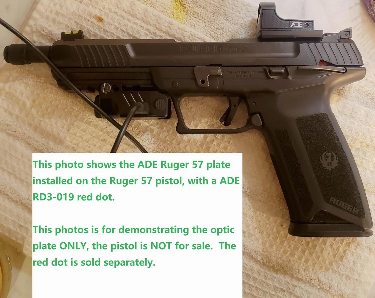 ADE Optic Mounting Plate for Ruger 57 / Ruger 5.7 Pistol - Compatible with Trijicon RMR/SRO, RD3-019 Stingray, RD3-022 Artemis,RD3-019 Stingray,RD3-020 Raptor,RD3-023,Holosun 407C,507C,508T Red Dot