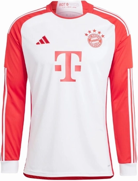 adidas FC Bayern Men's Home Jersey Long Sleeve Fanatic 23/24 (US, Alpha, X-Large, Regular, Regular) White