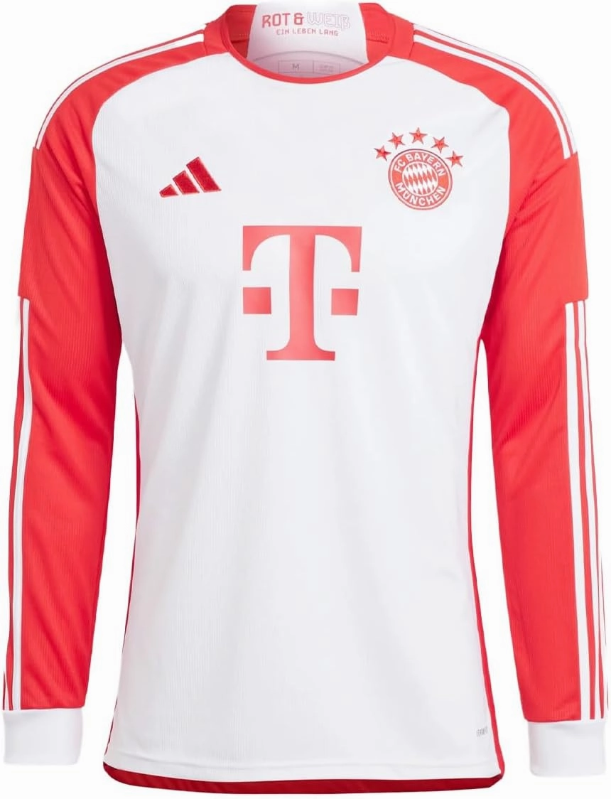 adidas FC Bayern Men's Home Jersey Long Sleeve Fanatic 23/24 (US, Alpha, X-Large, Regular, Regular) White