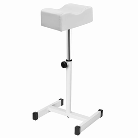 Adjustable Height Pedicure Stool with Soft Cushion, Non-Slip Footrest for Salon Spa Beauty, White