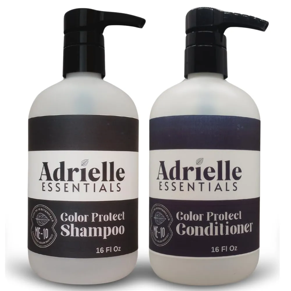Adrielle Essentials Spring Mint Scented Color Protect Hair Shampoo and Conditioner Set, 16 Oz Shampoo - 16 Oz Conditioner
