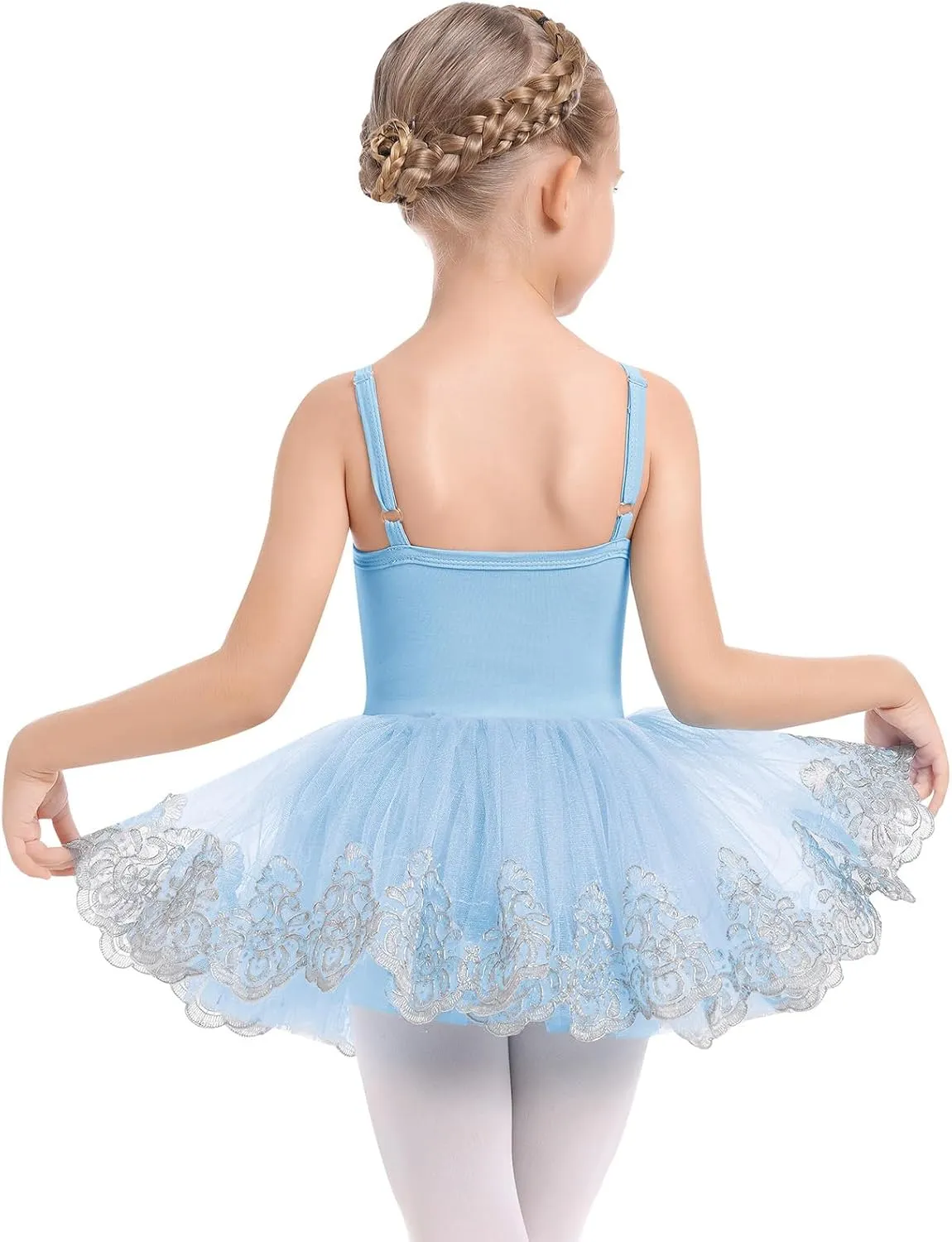 AFAVOM Ballet Leotards for Girls Toddler Sequin Flower Camisole Ballet Dance Dress Tulle Tutu Skirt Leotard Ballerina Costume