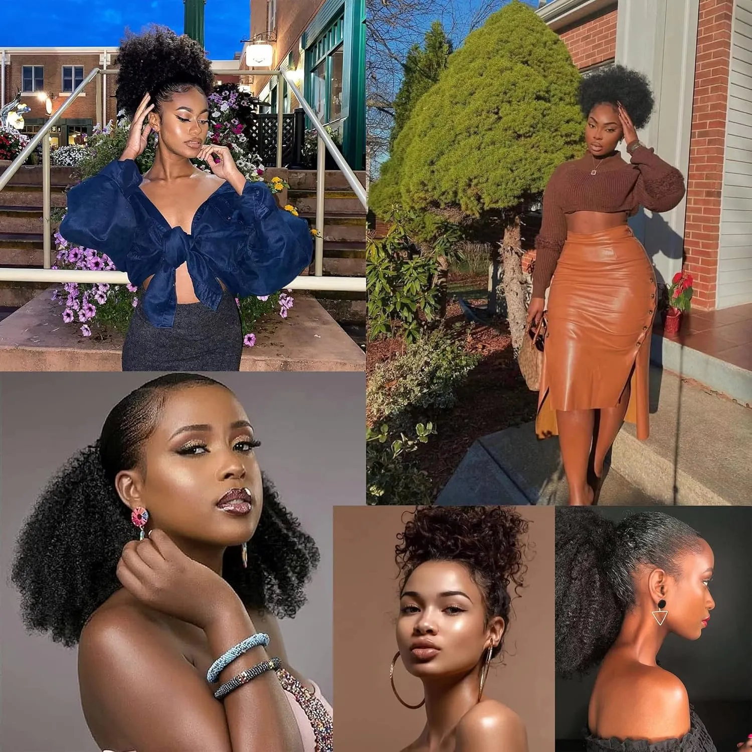 Afro Puff Drawstring Ponytail Human Hair Bun For Black Women 150% Density 10A Brazilian Virgin Human Hair Afro Kinky Curly Clip In Ponytail Extension Human Hair Pieces 150g (22, afro ponytail)