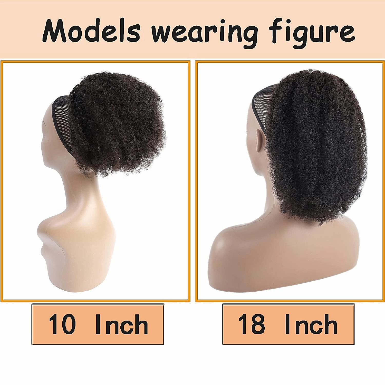 Afro Puff Drawstring Ponytail Human Hair Bun For Black Women 150% Density 10A Brazilian Virgin Human Hair Afro Kinky Curly Clip In Ponytail Extension Human Hair Pieces 150g (14, afro ponytail)