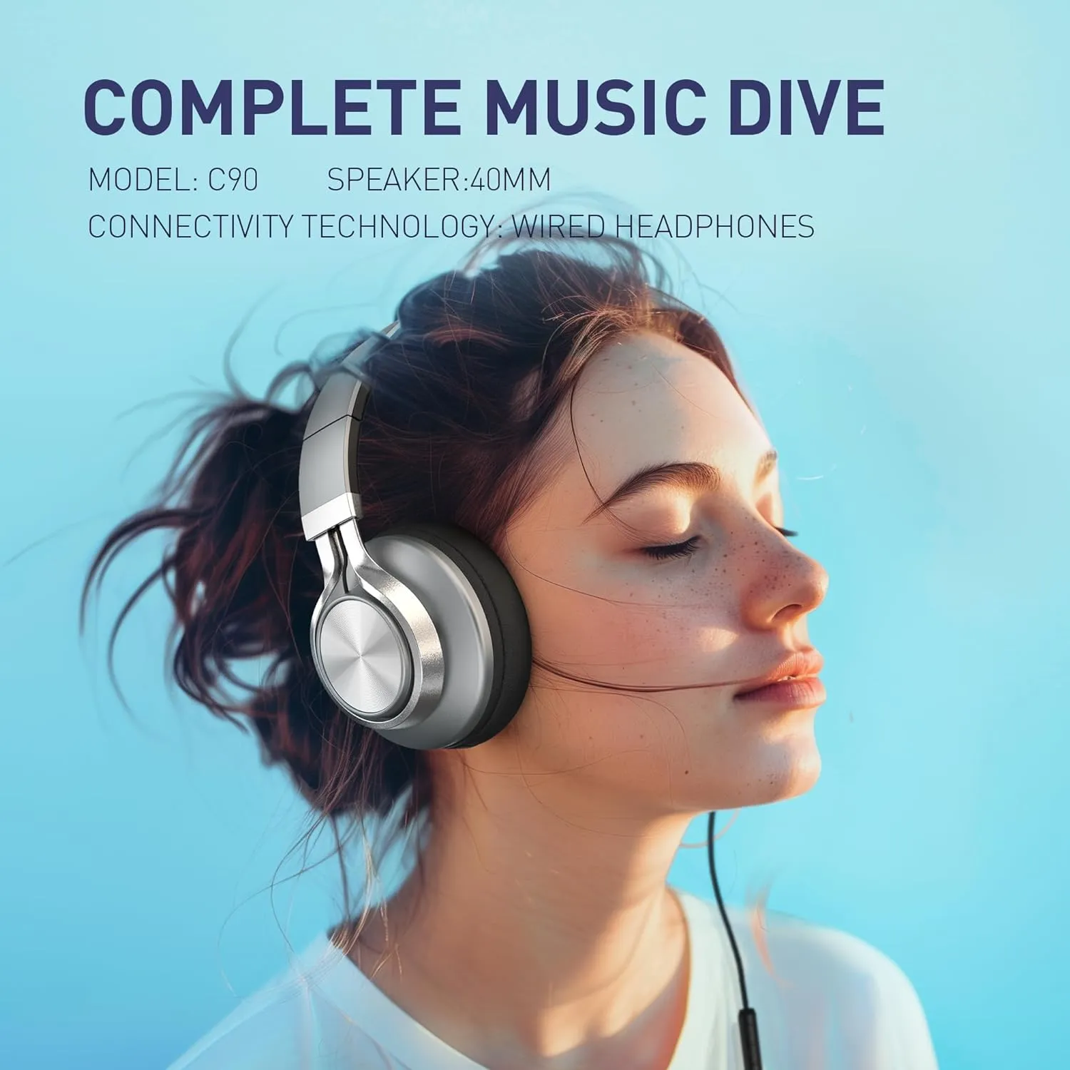 AILIHEN Wired Headphones with Microphone Volume Control, Noise Isolating Over Ear Headphones Wired 3.5mm, Super Soft Corded Headphone for Cellphones, Tablet and Chromebook (Grey)