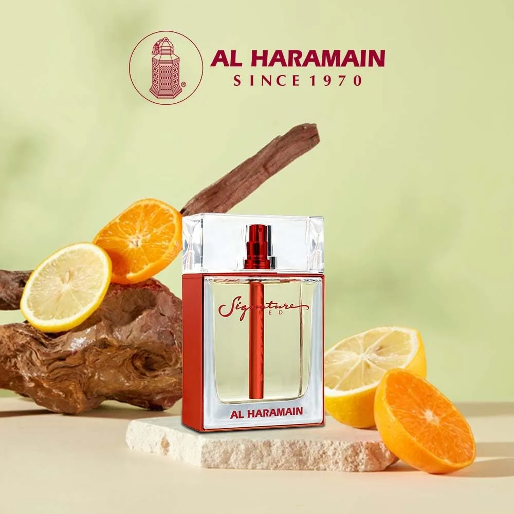 Al Haramain Signature Red - Luxury Arabian Perfume for Women - Chypre Floral Fragrance with Bergamot, Mandarin, Jasmine, Sandalwood - Arabic Long Lasting Scent - Eau de Parfum - 3.4 oz EDP Spray