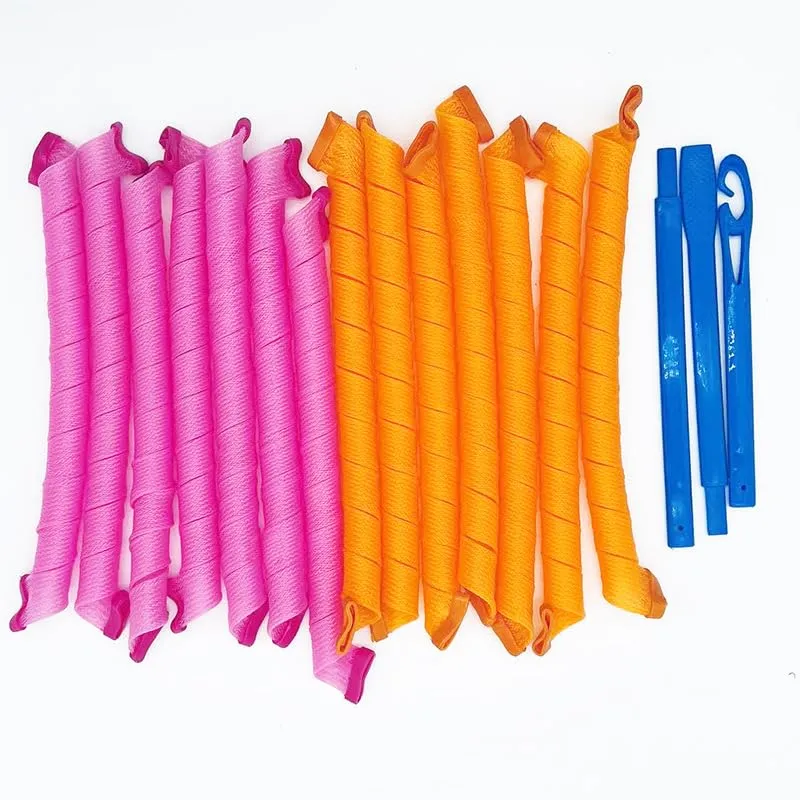 ALAGIRLS 20pcs Hair Curlers Spiral Hair Curlers for Long Hair Other than Hand Implements Non-Electric Curlers 18inch/45cm Magic Curls Hair Rollers with Styling Hooks Heatless