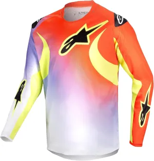 Alpinestars 3773724-2029-XL: Youth Racer Lucent Jersey White/Neon Red/Yellow Fluo Xl