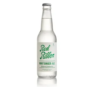 AmishTastes Red Ribbon 12 Oz. Glass Bottle Mint Ginger Ale (Pack of 12)