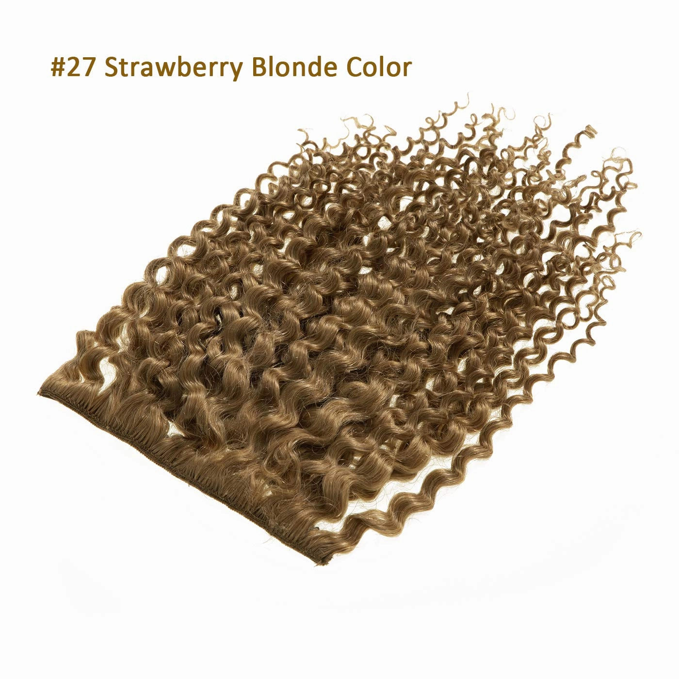 Anrosa Curly Clip in Human Hair Extensions 14inch 3B 3C Real Remy Human Hair Extensions Clip Ins Strawberry Blonde Natural Hair Curly Clip in Extensions #27 120g 7pcs