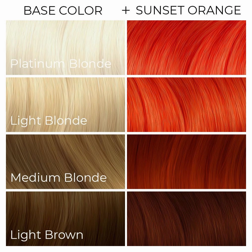 ARCTIC FOX Vegan and Cruelty-Free Semi-Permanent Hair Color Dye (8 Fl Oz, SUNSET ORANGE)