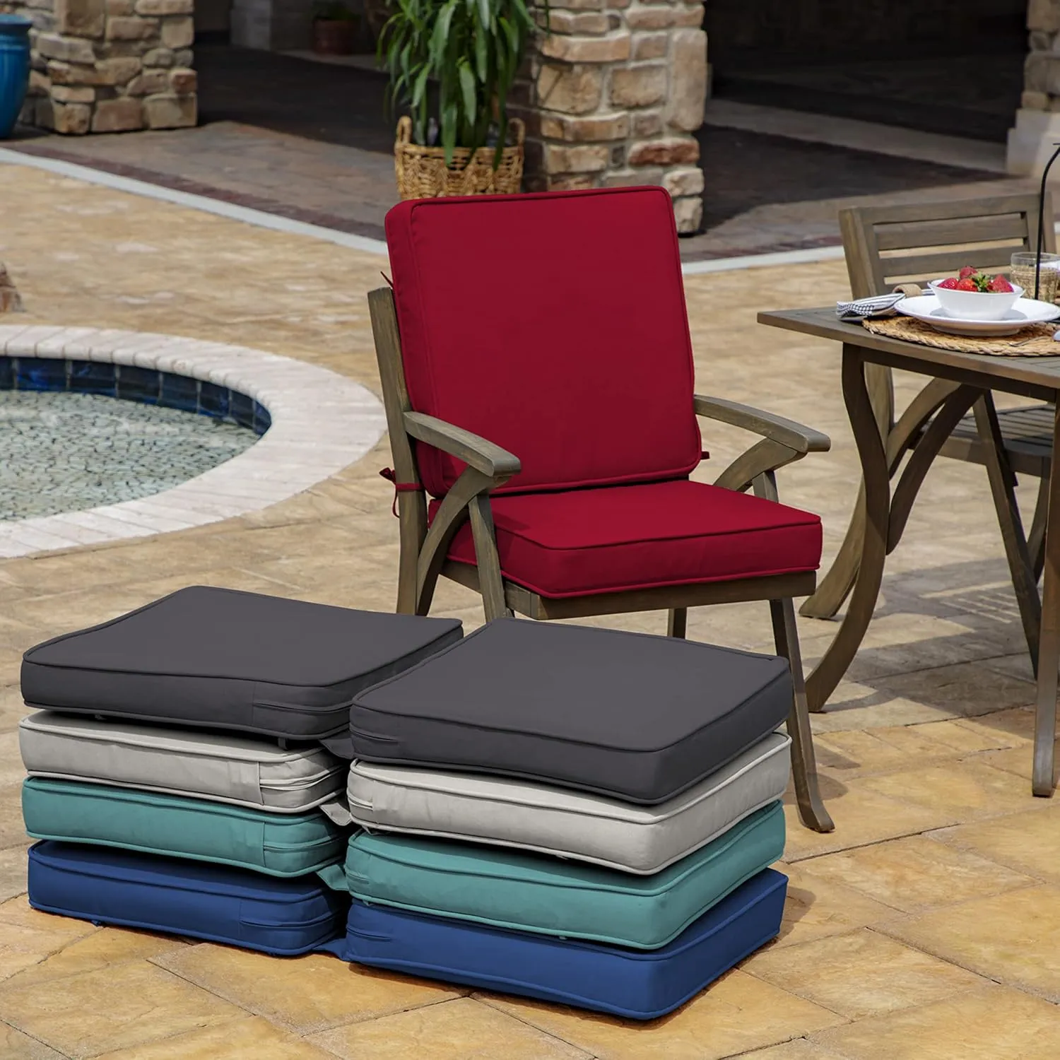 Arden Selections ProFoam Performance Outdoor Chair Cushion 20 x 20, Caliente Red