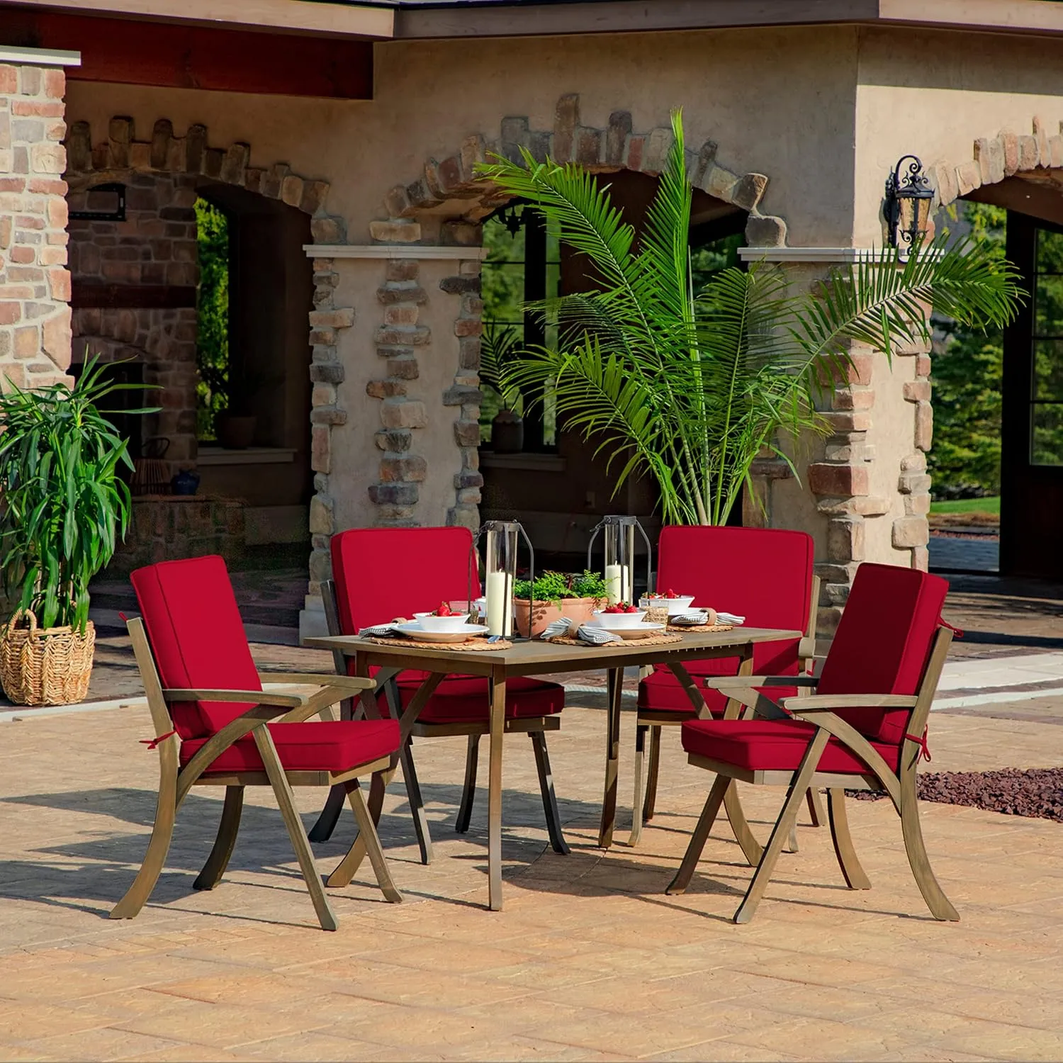 Arden Selections ProFoam Performance Outdoor Chair Cushion 20 x 20, Caliente Red