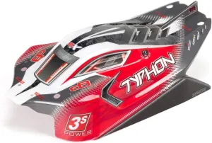 ARRMA 1/8 Painted and Trimmed Body with Decals, Red: Typhon 4X4 BLX, ARA402274