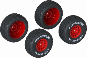 Arrma 550116 dBoots FORTRESS Tire Set Glued Red 2 Pairs