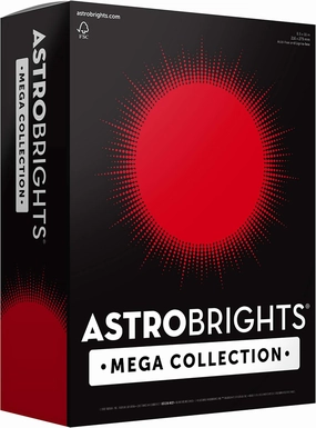 Astrobrights Mega Collection, Colored Paper, Ultra Red, 625 Sheets, 24 lb/89 gsm, 8.5" x 11" - MORE SHEETS! (91692)