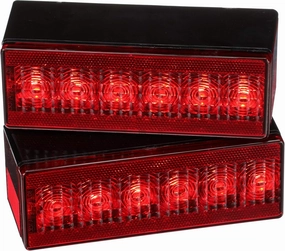 Attwood 14064-7 LED Low-Profile Trailer Light Kit — 2 Stop/Tail/Turn Submersible LED Lights, License Plate Bracket, Wiring Harness